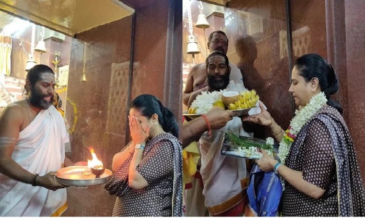ಬಸವನಗುಡಿಯ ದೇವಸ್ಥಾನಕ್ಕೆ ಭೇಟಿ ನೀಡಿ ಪೂಜೆ ಸಲ್ಲಿಸಿದ ಅಶ್ವಿನಿ ಪುನೀತ್ ರಾಜ್ಕುಮಾರ್